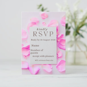 Elegant Pink Floral RsvpCard Rose Petals A RSVP Card
