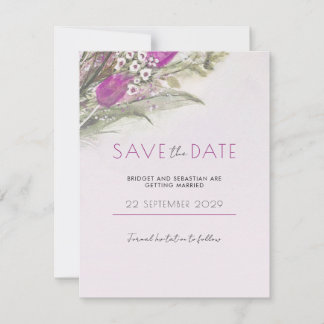 Elegant Pink floral Save the Date invite