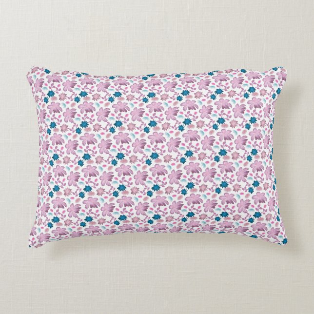 Elegant Pink Floral Seamless Pattern Accent Pillow (Front)