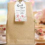Elegant Pink Floral Sixty 60th Birthday Thank You Gift Tags<br><div class="desc">Pink peonies and berries highlight this 60th Birthday Milestone Favour Gift Tags.  Age can be customized to 61,  62,  63,  etc.</div>