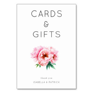 Elegant Pink Floral Table Number
