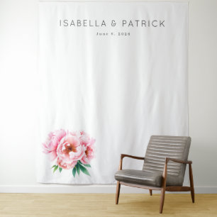 Elegant Pink Floral Tapestry