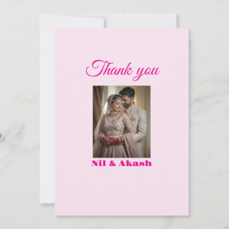 Elegant Pink Floral Thank you card