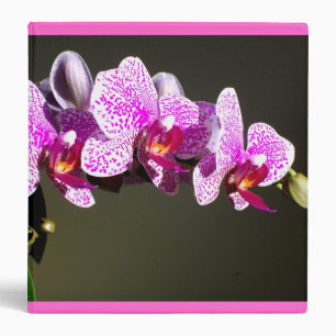 Elegant pink floral tropical pink orchids binder