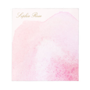 Elegant Pink Floral Watercolor Flower Notepad