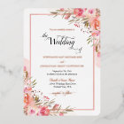 Elegant Pink Floral Watercolor Wedding Rose Gold