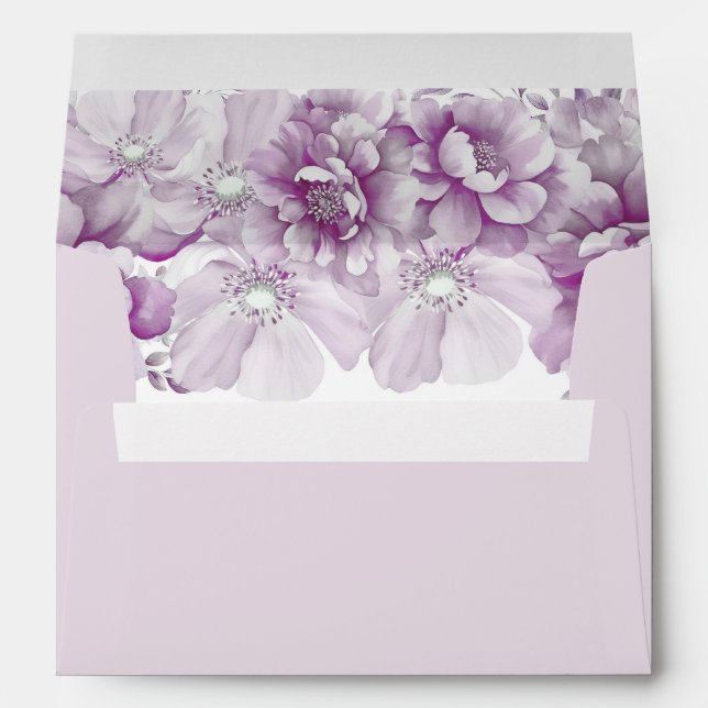 Elegant Pink Floral Wedding Envelope (Back (Bottom))