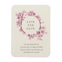 Elegant Pink Floral Wedding Save the Date