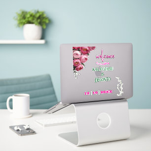 Elegant Pink Floral Wedding Welcome Sign 