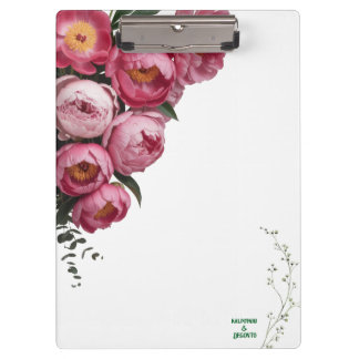 Elegant Pink Floral Wedding Welcome Sign  Clipboard