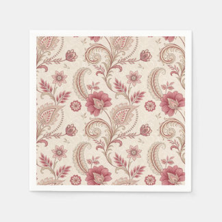 Elegant Pink Floral Whimsical  Napkin