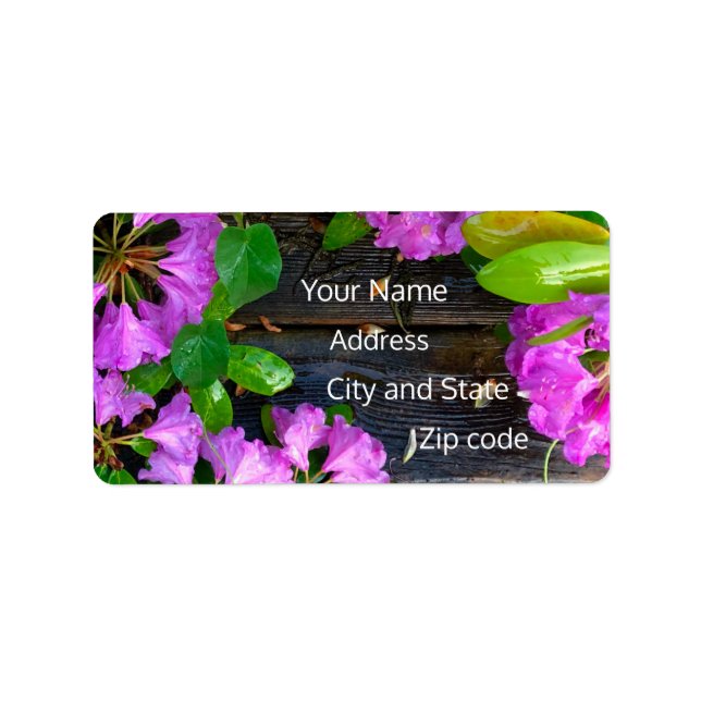 Elegant pink florals pink azaleas pink flowers label (Front)