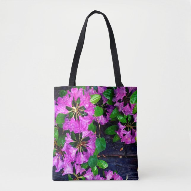 Elegant pink florals pink azaleas pink flowers tote bag (Front)