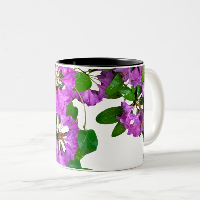 Elegant pink florals pink azaleas pink flowers Two-Tone coffee mug (Front Right)