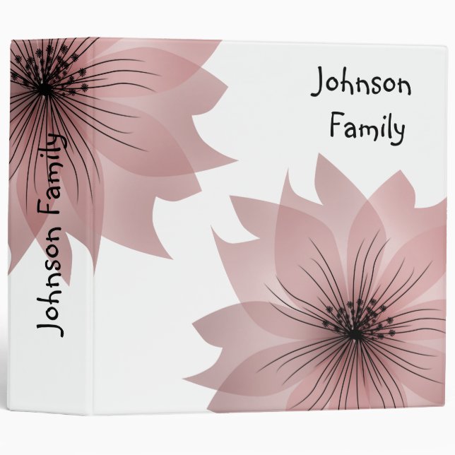 Elegant pink flower binder (Front/Spine)