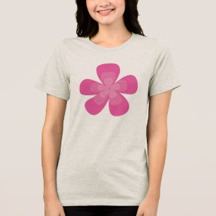 Elegant Pink Flower Blossom Isolated Vector Botani Tri-Blend Shirt