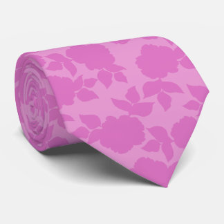 Elegant Pink Flower Groom Gift   Tie