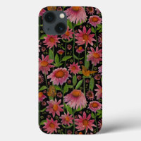 Elegant Pink Flowers Butterflies Pattern