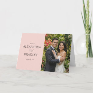 Elegant Pink Formal Photo Thank You Card