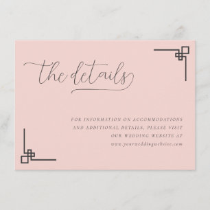 Elegant Pink Geometric Lines Enclosure Card
