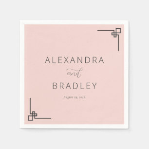 Elegant Pink Geometric Minimalist Napkin