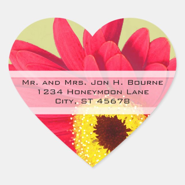 Elegant Pink Gerber Daisy Wedding Stickers (Front)