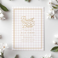 Elegant Pink Gingham Gold Bridal Shower Brunch