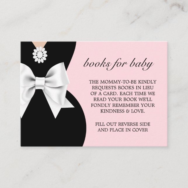 Elegant Pink Glam Tiffany Books for Baby Shower Enclosure Card (Front)