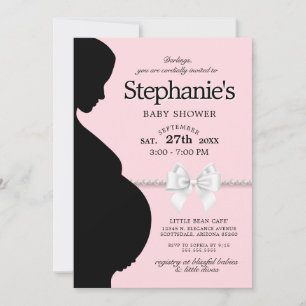 Elegant Pink Glam Tiffany Bow Theme Baby Shower Invitation