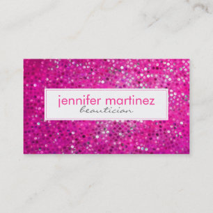 Elegant Pink Glitter Beautician Business Card 2