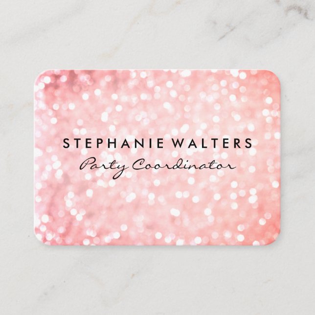 Elegant Pink Glitter Business Card (Front)
