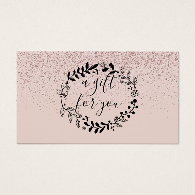 Elegant Pink Glitter Garland Gift Certificate (Front)