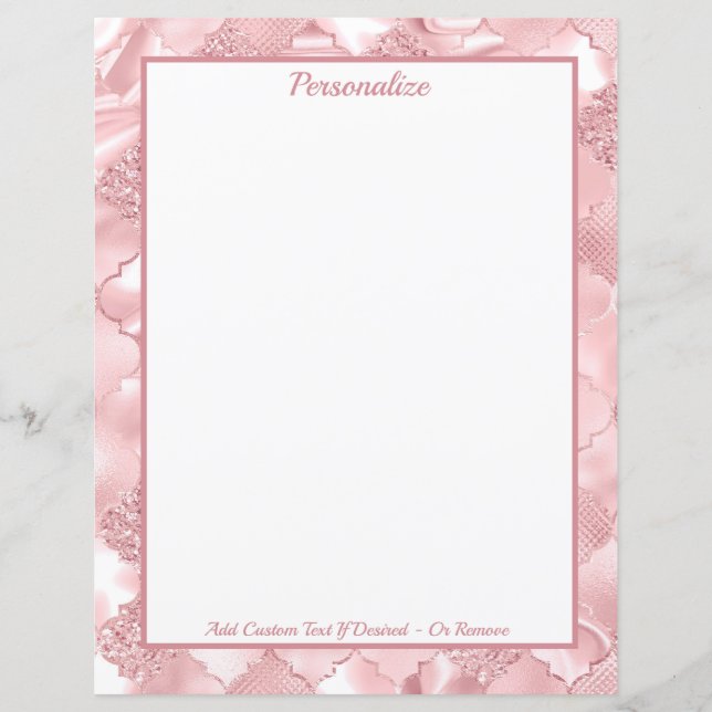 Elegant Pink Glitter Pattern Personalized (Front)