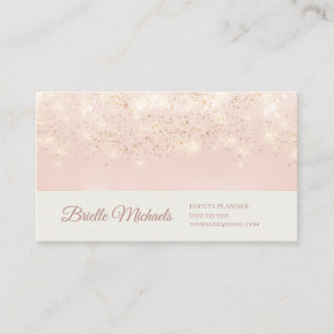 Elegant Pink Glitter Sparkle Professional Script Business Card