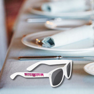 Elegant Pink Gold Agate Stone Wedding Guest Favour Sunglasses