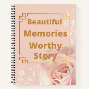 Elegant pink gold diary notebook