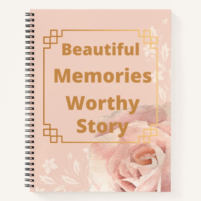 Elegant pink gold diary notebook (Front)