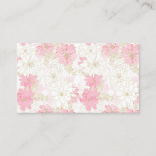 Elegant Pink & Gold Floral Watercolor Paint Business Card