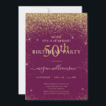 Elegant Pink Gold Glitter 50th Birthday Party Invitation<br><div class="desc">This elegant design features a pink background,  gold glitter,  and custom script lettering. What a beautiful way to invite your guests to this special occasion.</div>