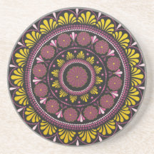 Elegant Pink Gold Mandala, Boho Zen Dot Art Flower