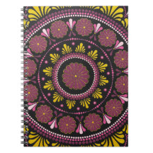 Elegant Pink Gold Mandala, Boho Zen Dot Art Flower