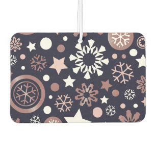 Elegant pink gold metallic winter snowflakes air freshener