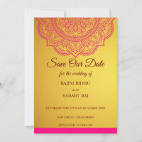 Elegant Pink Gold Paisley Indian Hindu Wedding  Sa