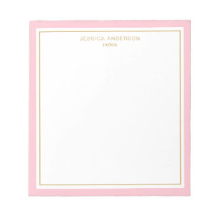 Elegant Pink Gold Personalized Notepad