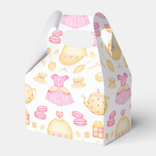 Elegant Pink & Gold Watercolour Princess Tea Party Favor Box