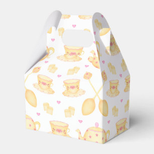 Elegant Pink & Gold Watercolour Tea Party Favor Box