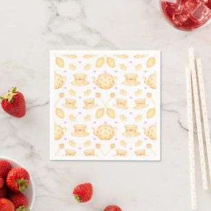 Elegant Pink & Gold Watercolour Tea Party Napkin