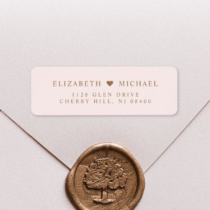 Elegant Pink Gold Wedding Return Address