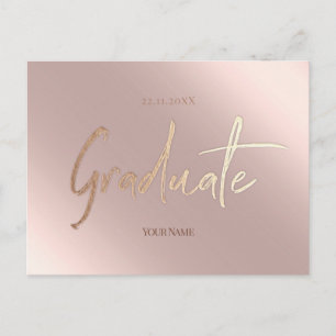 Élégant Pink Graduate Invitation Cartes postales