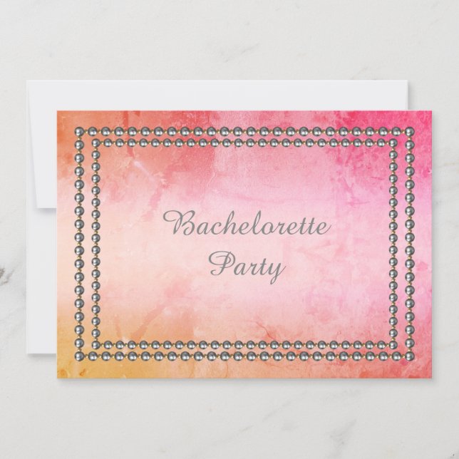 Elegant pink graffiti bachelorette invitation (Front)